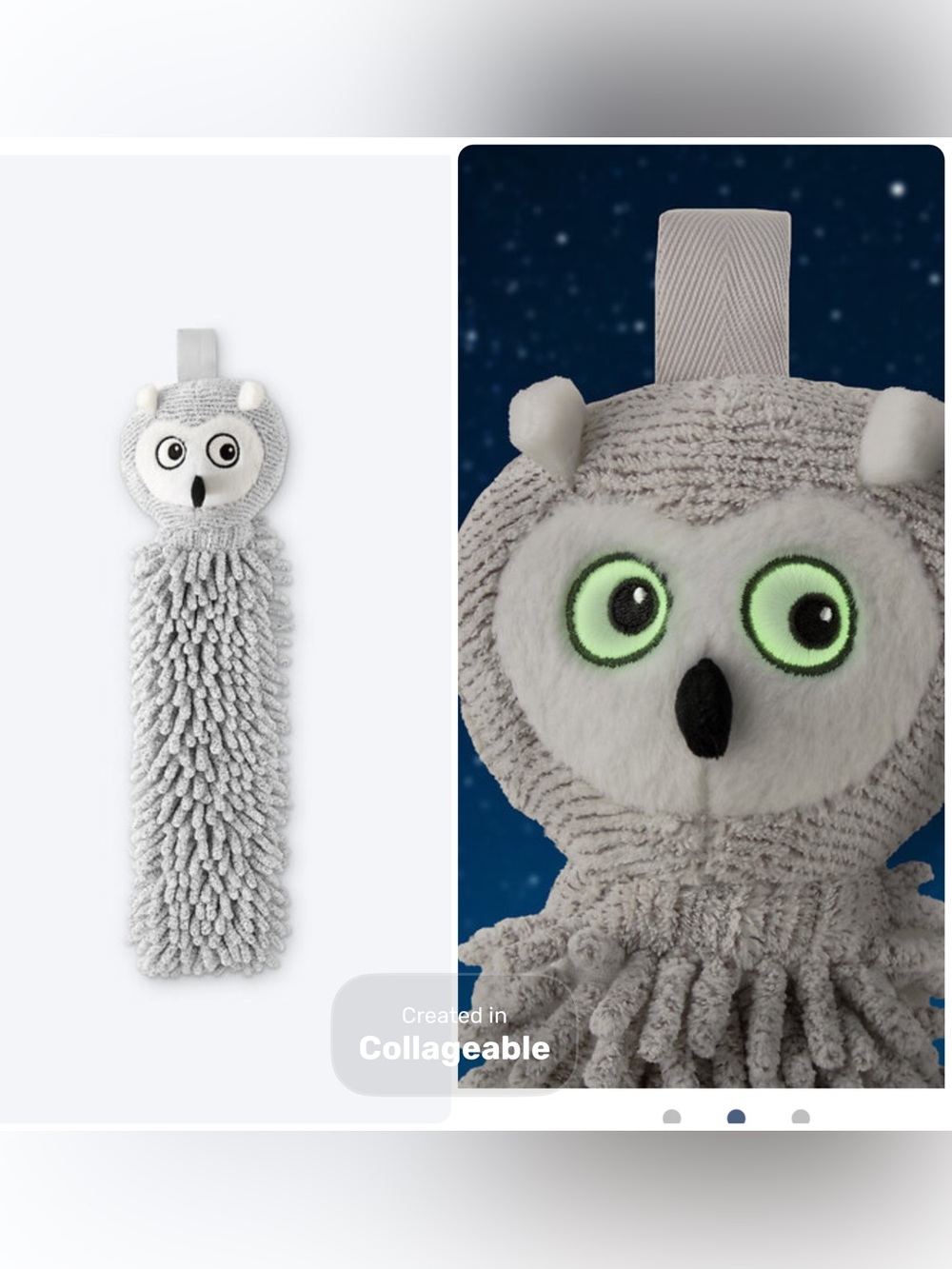 Norwex Chenille Owl Pet to Dry Hand Towel NWT